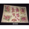 3D Embossed / Gilded Decoupage sheet - Pink Flowers