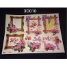 3D Embossed / Gilded Decoupage sheet - Roses & Daises Wooden Frames