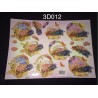 3D Embossed / Gilded Decoupage sheet -  Fruit Harvest Basket