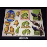 3D Embossed / Gilded Decoupage sheet - Birds & Turkeys