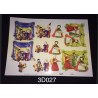 3D Embossed / Gilded Decoupage sheet - Puppets & Clowns