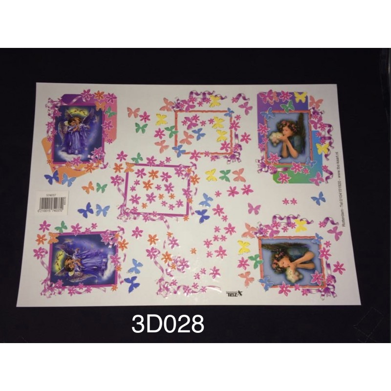 3D Embossed / Gilded Decoupage sheet - Fairies & Butterflies