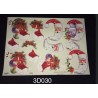 3D Embossed / Gilded Decoupage sheet - Santa Claus