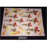 3D Embossed / Gilded Decoupage sheet - Holly & Stars
