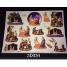 3D Embossed / Gilded Decoupage sheet - Mary  Joseph & Wise Men