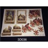 3D Embossed / Gilded Decoupage sheet - Mary & Joseph Scroll