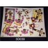 3D Embossed / Gilded Decoupage sheet - Cross & Bible
