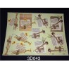 3D Embossed / Gilded Decoupage sheet - Trumpets & Music Sheets