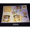 3D Embossed / Gilded Decoupage sheet - Juke Box & Music Sheet