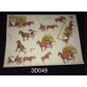 3D Embossed / Gilded Decoupage sheet - Bride Groom Horse & Cart Faded