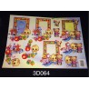 3D Embossed / Gilded Decoupage sheet - Baby Toys