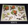 3D Embossed / Gilded Decoupage sheet - Wild Birds