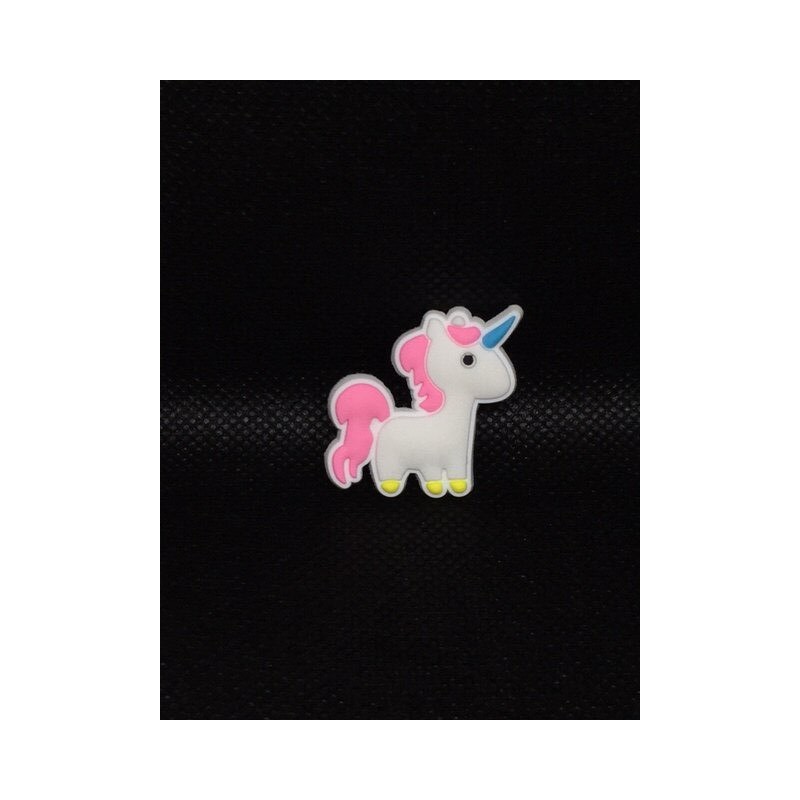 White Rubber Kawaii Unicorn Flatback Cabochon
