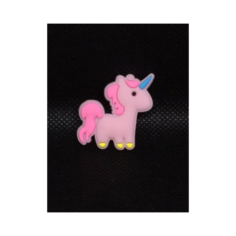 Pink Rubber Kawaii Unicorn Flatback Cabochon