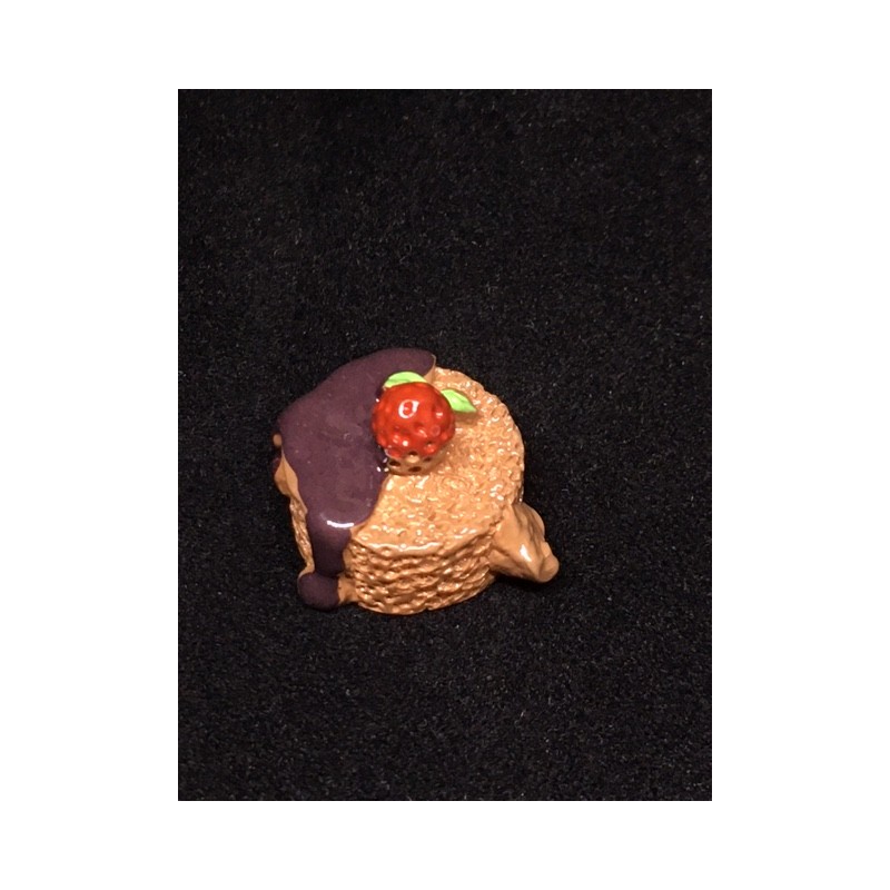 Brown Resin Kawaii Chocolate Drizzle Cake Flatback Cabochon
